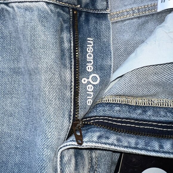 Insane Gene Mid-Rise Loose Fit Light Wash Distressed Jeans Womens Size 11 / 29W - Picture 16 of 16